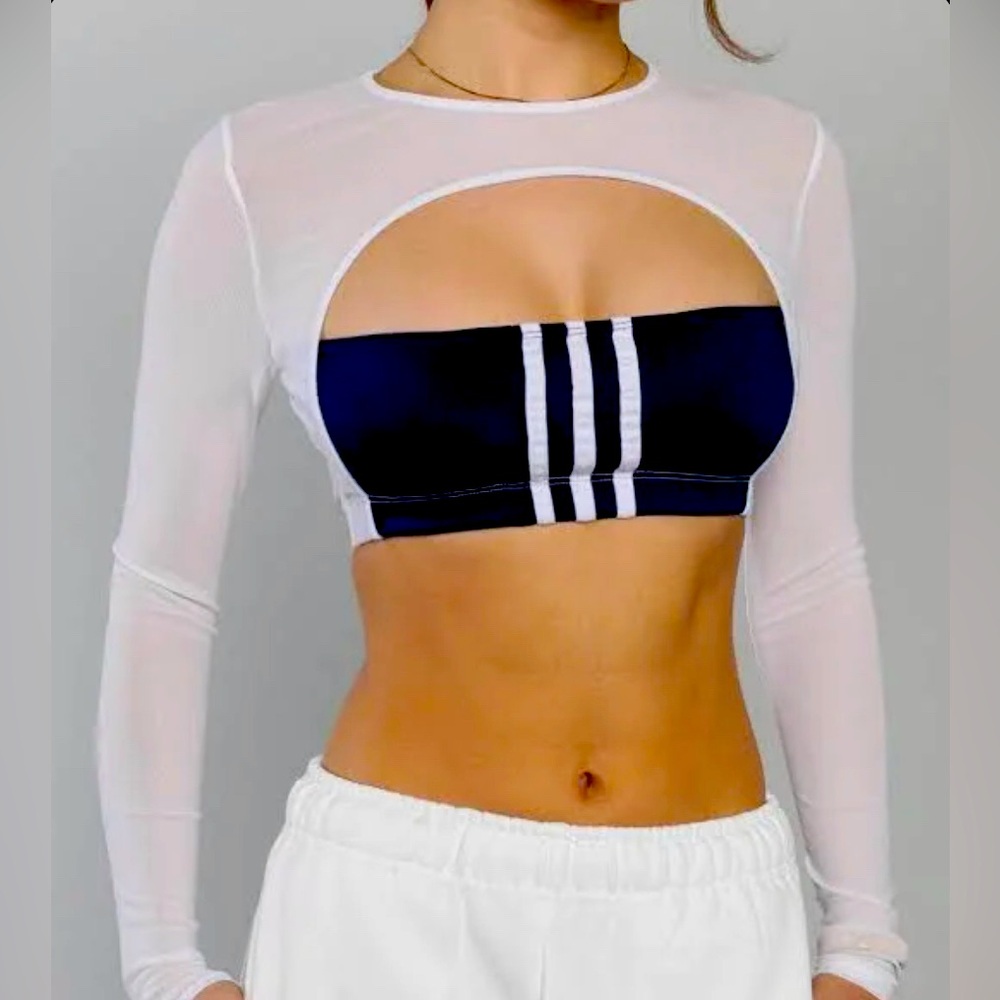 Reworked adidas mesh top
